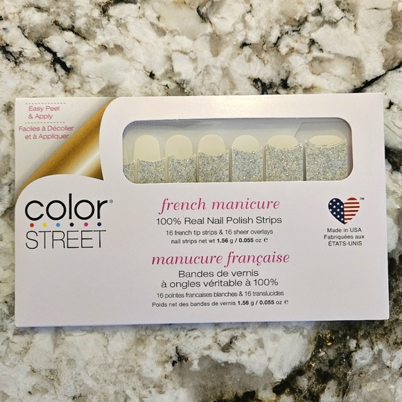 Color Street Nail Polish Strips - French Glitter Manicure - We're Meant To Oui - Picture 1 of 3